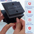 RESTNLOAD platform bed gun magnet showing key features and simple under-bed installation with hand-tightened compression bolt for secure and tool-free firearm mounting